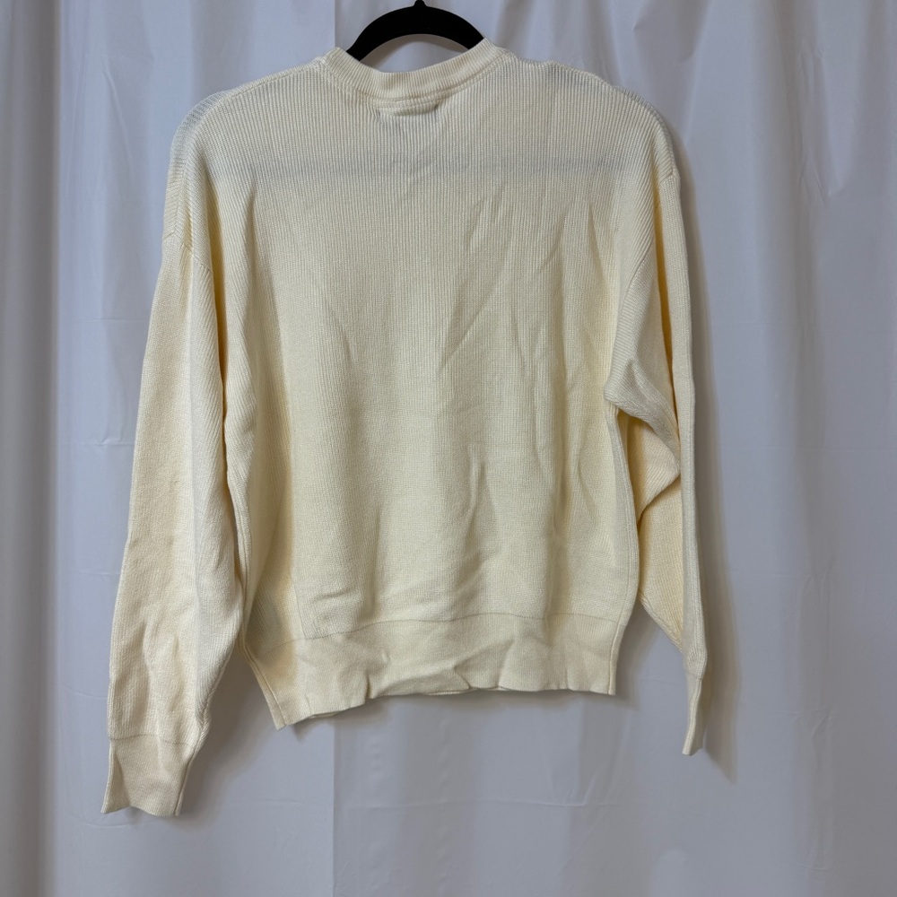 Brunette The Label Ribbed Knit Crew Sweater Cream XS/S NWT - Picture 9 of 12